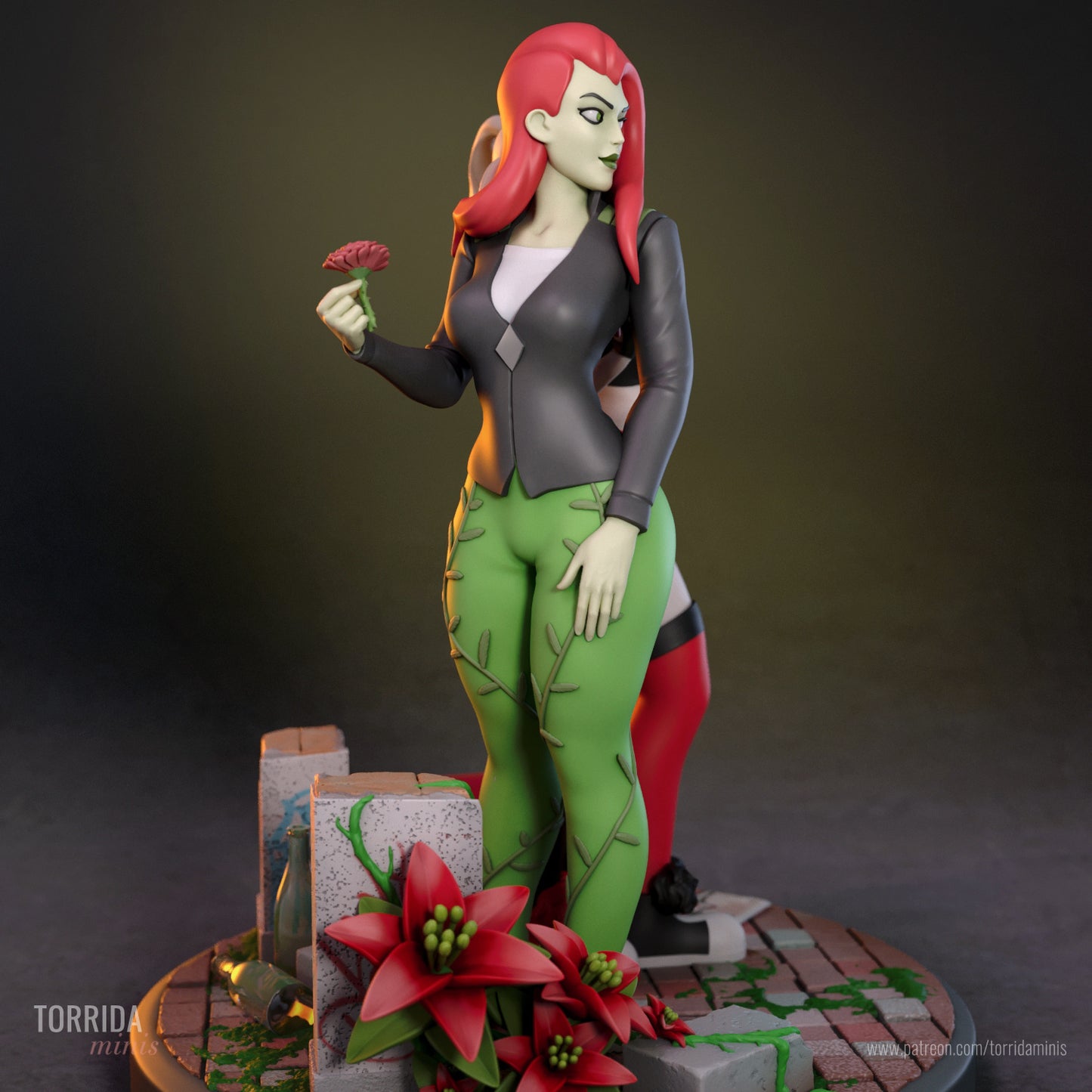 Harley Quinn and Poison Ivy Diorama (75mm to 500mm) - Unassembled/Unpainted/3D Print