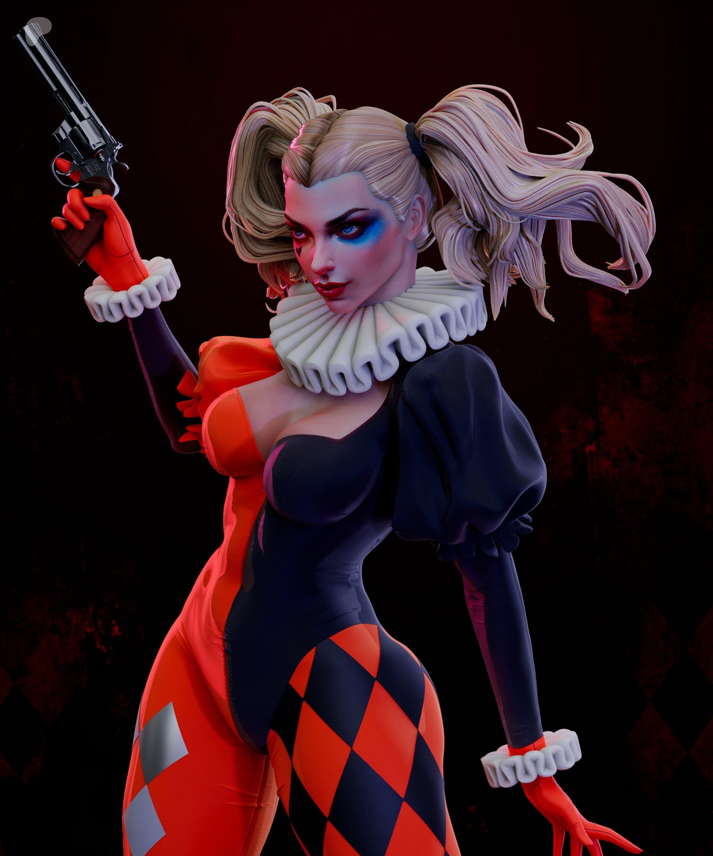 Harley Quinn Sculpture (75mm to 500mm) - Unassembled/Unpainted/3D Print