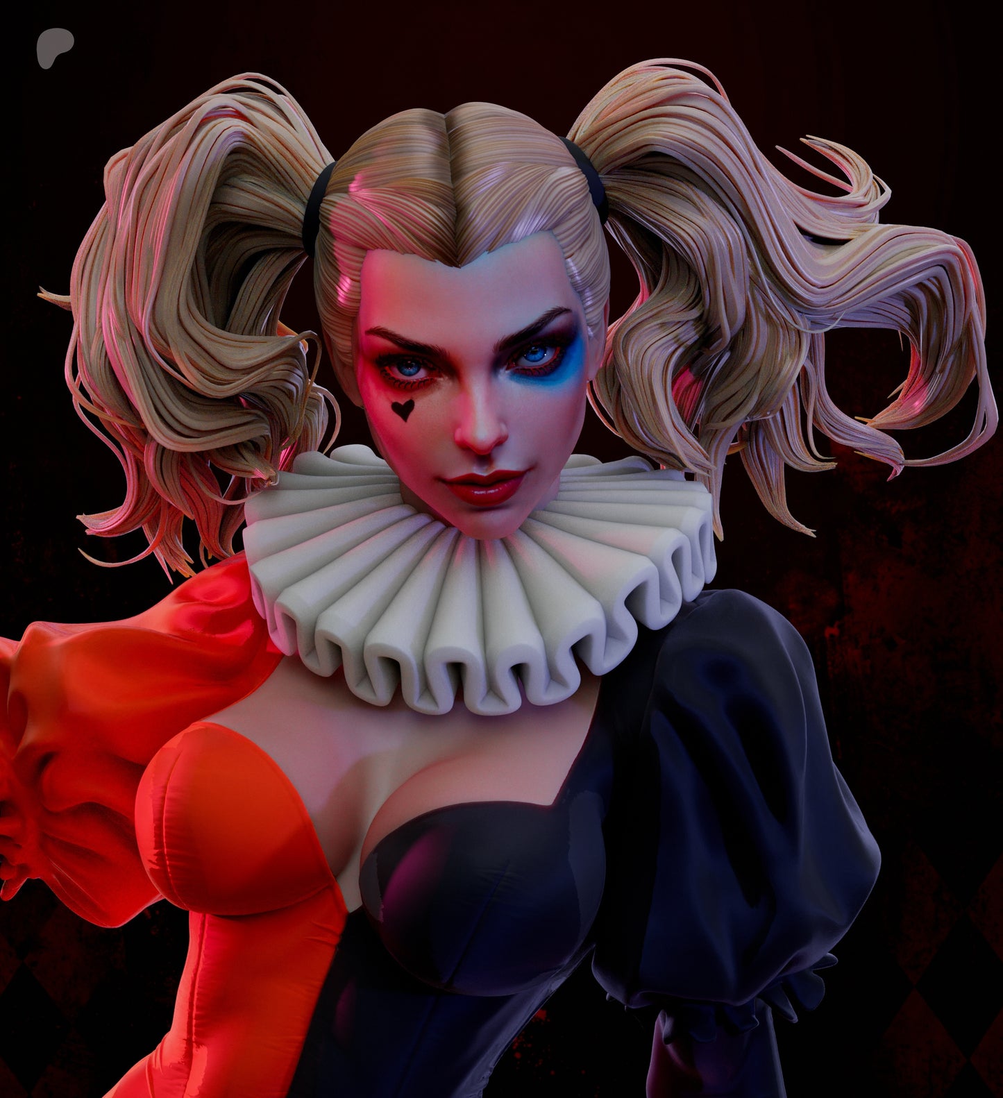 Harley Quinn Sculpture (75mm to 500mm) - Unassembled/Unpainted/3D Print