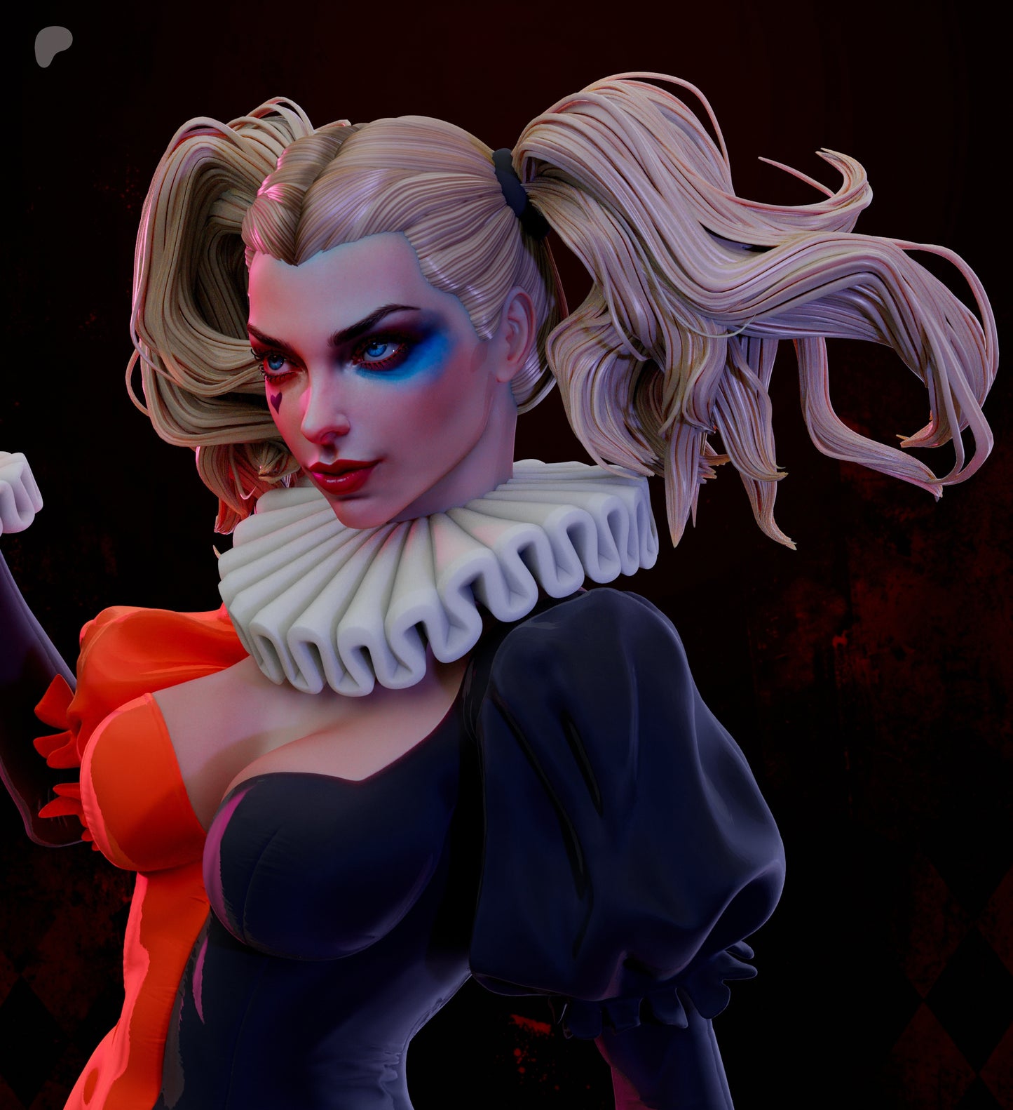 Harley Quinn Sculpture (75mm to 500mm) - Unassembled/Unpainted/3D Print
