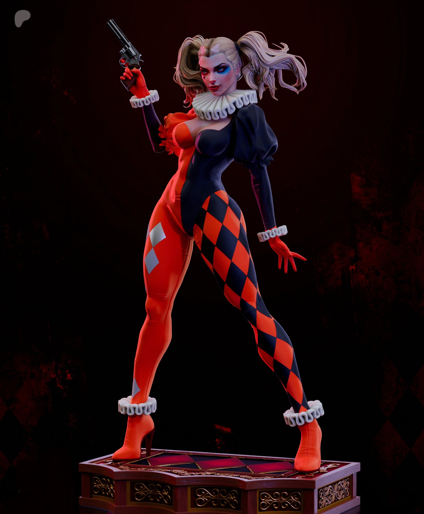 Harley Quinn Sculpture (75mm to 500mm) - Unassembled/Unpainted/3D Print
