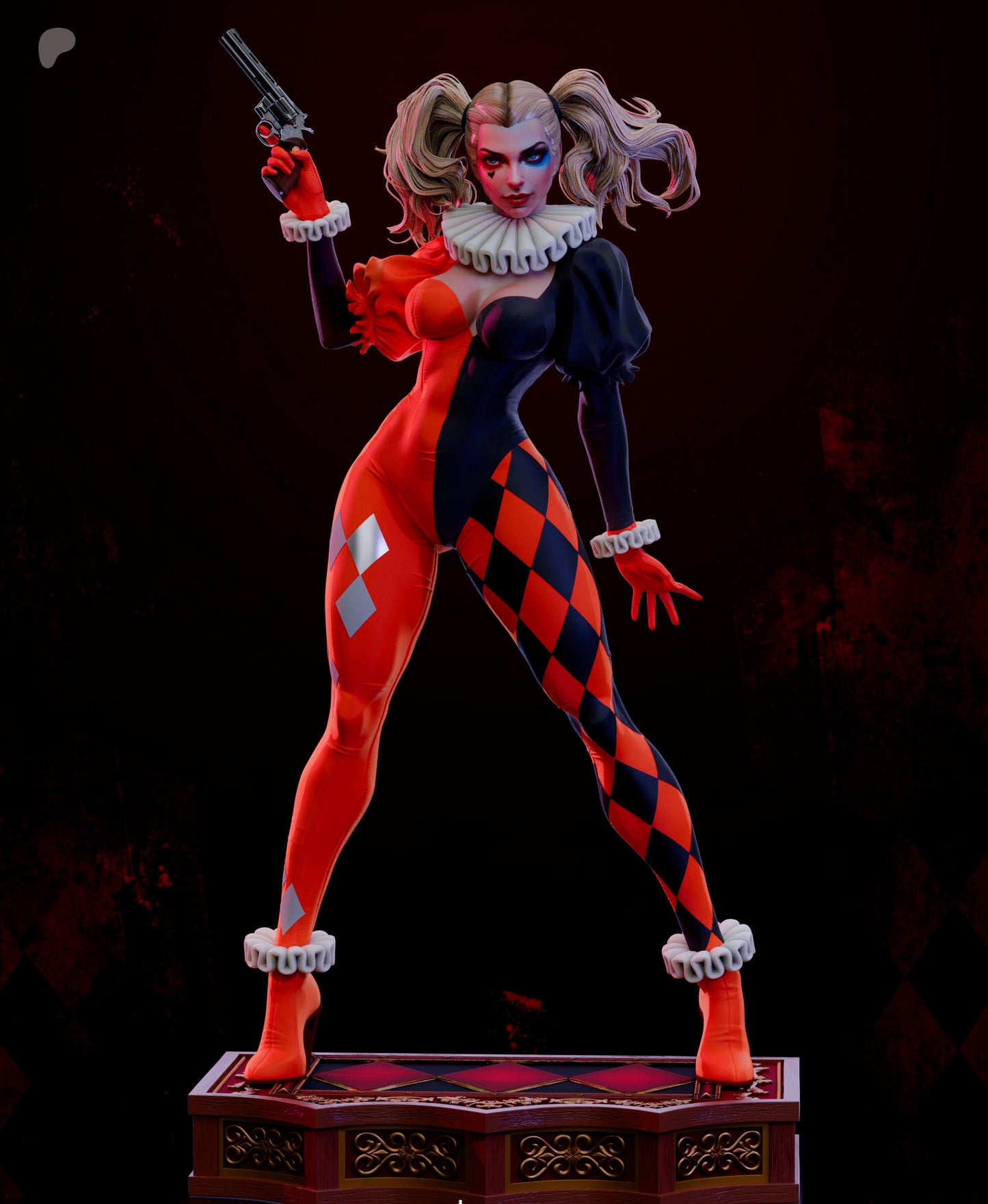 Harley Quinn Sculpture (75mm to 500mm) - Unassembled/Unpainted/3D Print