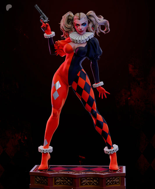 Harley Quinn Sculpture (75mm to 500mm) - Unassembled/Unpainted/3D Print