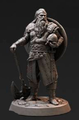 Headsplitter - Barbarian - by Dungeons and Dragons - Tabletop RPG Miniature - Roleplaying 3D Printed Fantasy Mini