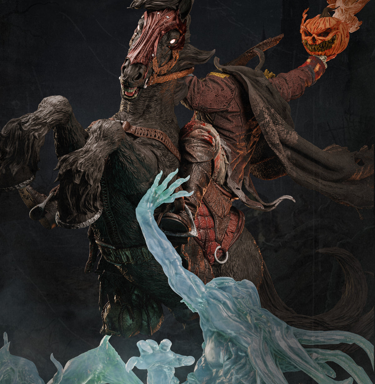 Headless Horseman Sculpture(75mm to 500mm) - Unassembled/Unpainted/3D Print