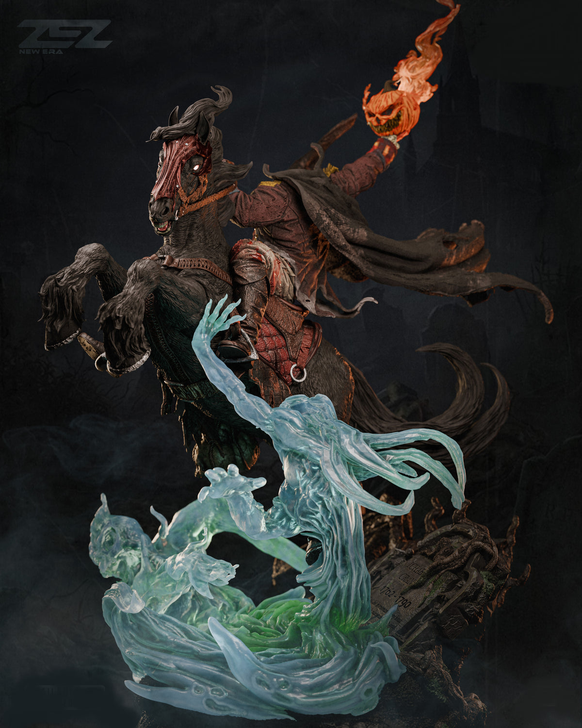 Headless Horseman Sculpture(75mm to 500mm) - Unassembled/Unpainted/3D Print