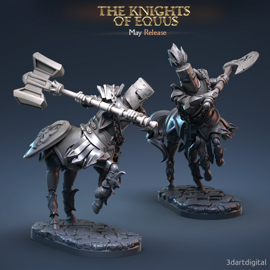 Heavy Centaur Knights - by 3dartDigital - Tabletop RPG Miniature - Roleplaying 3D Printed Fantasy Mini