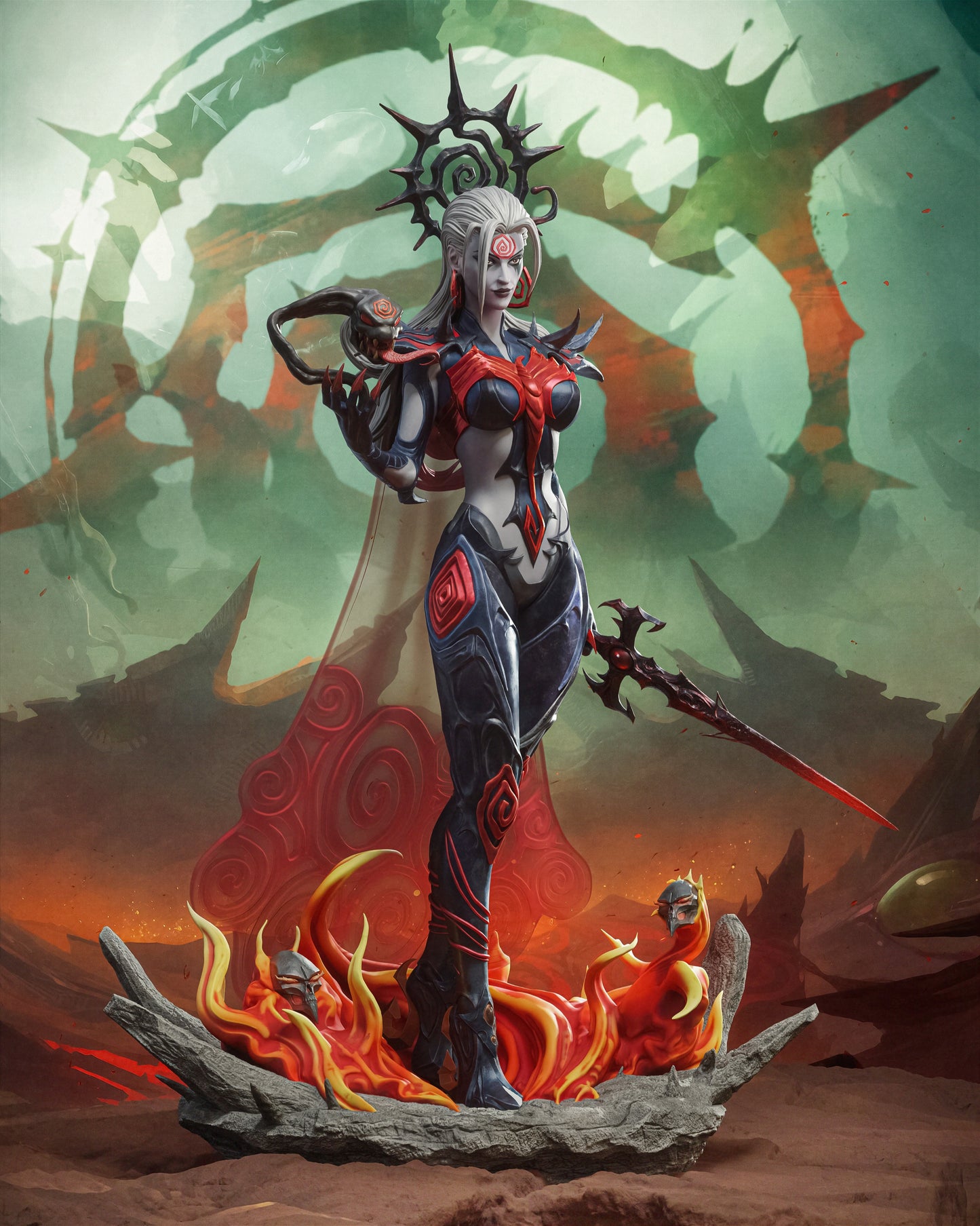 Hela (Marvel Rivals) Sculpture (75mm to 500mm) - Unassembled/Unpainted/3D Print