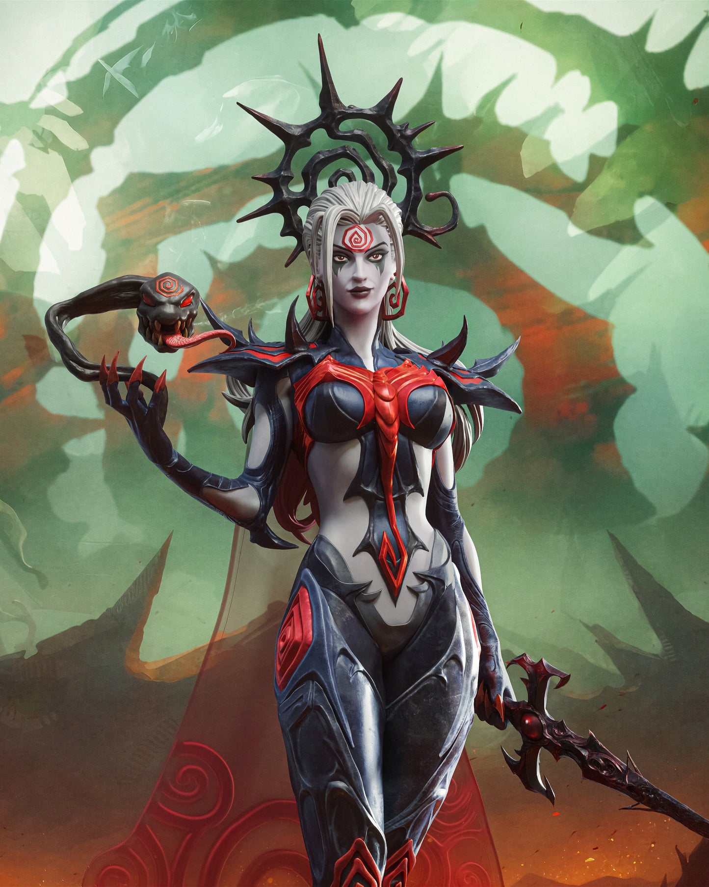 Hela (Marvel Rivals) Sculpture (75mm to 500mm) - Unassembled/Unpainted/3D Print