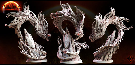 Hell Fire Ophidian Pose 2 - Fire Elemental - Dungeons and Dragons - by Mini Monster Mayhem- Tabletop RPG Miniature - Roleplaying 3D Printed Fantasy Mini