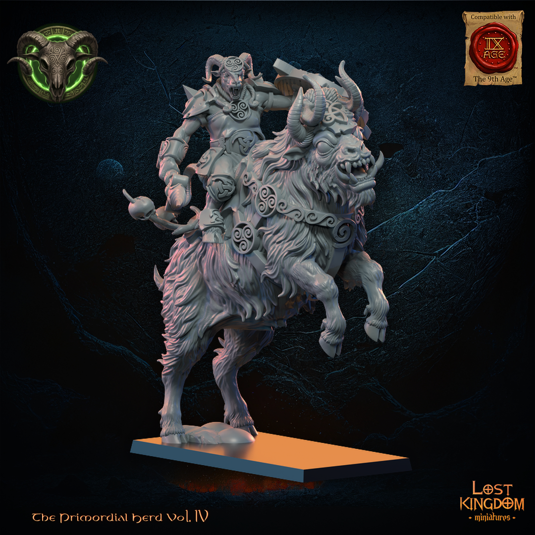 Wildhorn Rider Heroine - The Primordial Herd - Beast-Men - TTRPG - Wargaming - Dungeons and Dragons