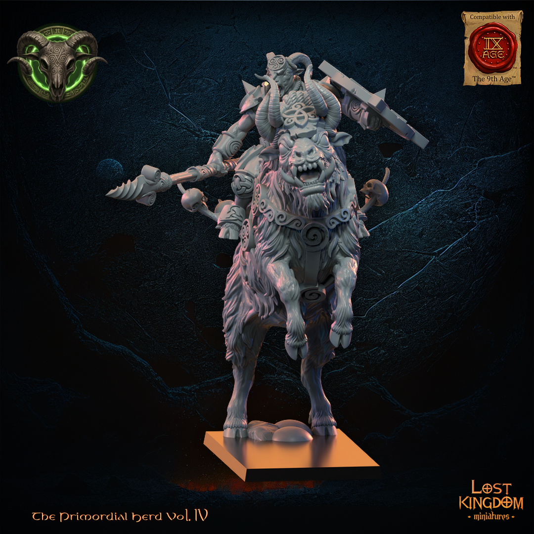 Wildhorn Rider Heroine - The Primordial Herd - Beast-Men - TTRPG - Wargaming - Dungeons and Dragons