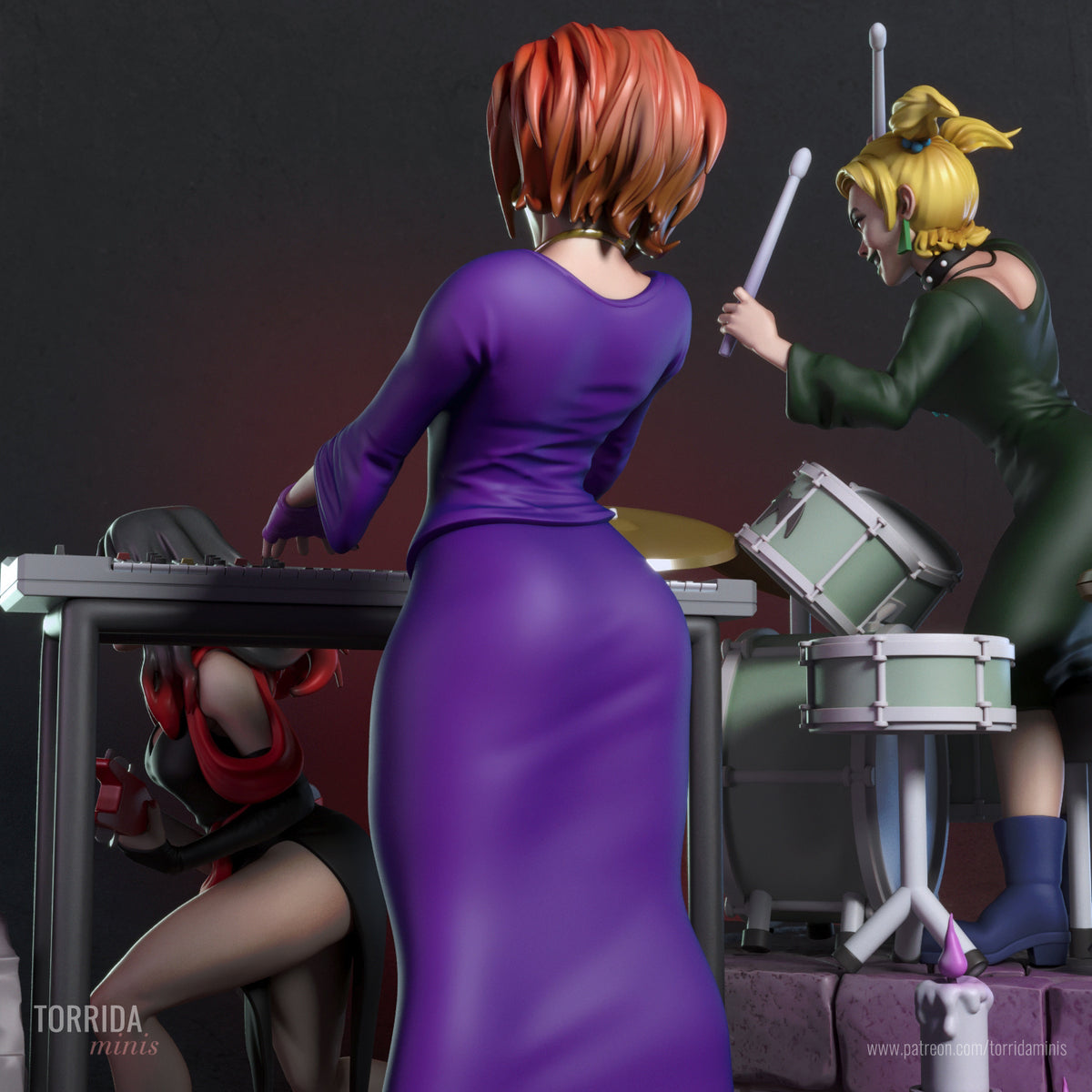 Hex Girls Diorama (75mm to 500mm) - Unassembled/Unpainted/3D Print