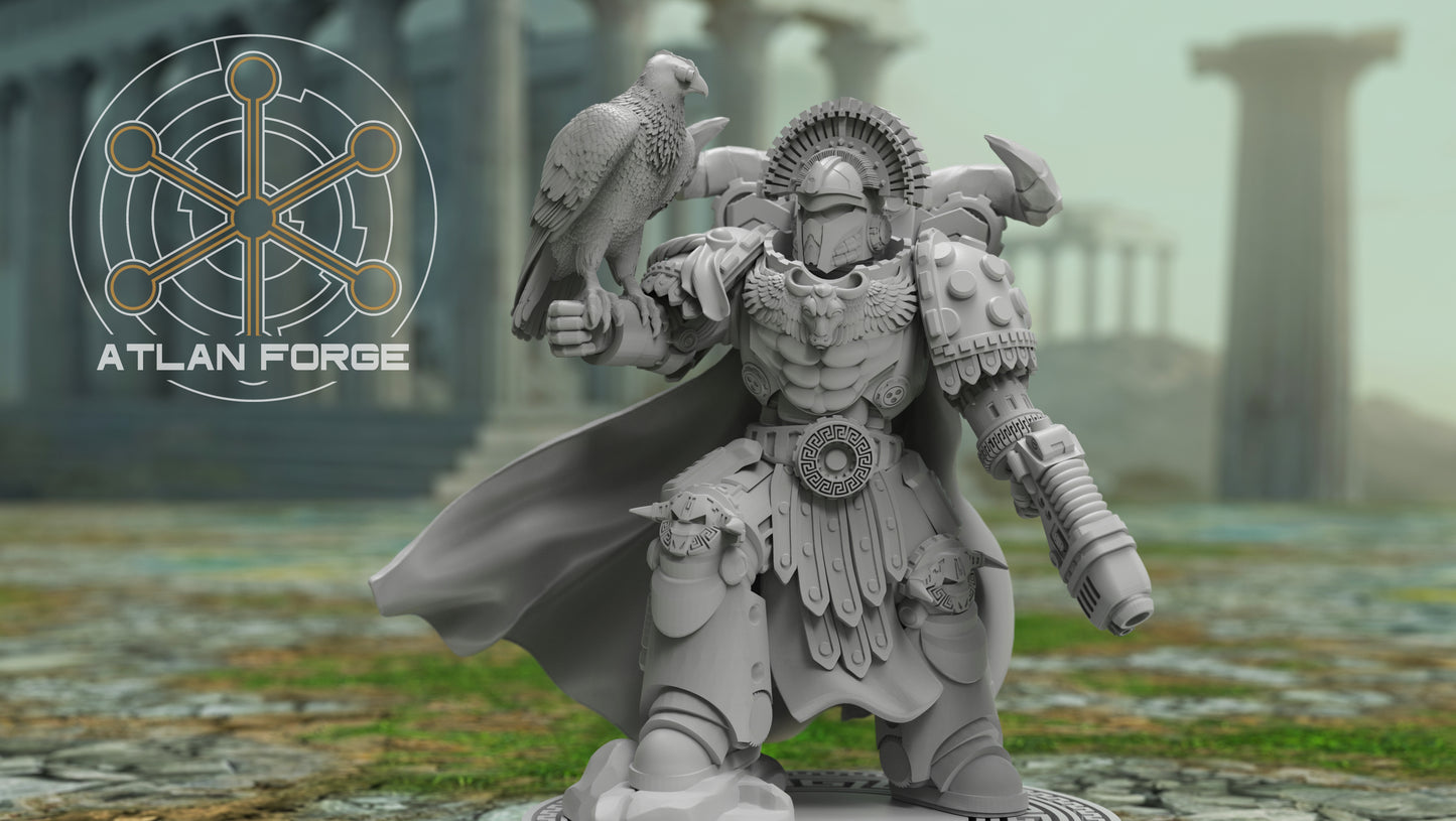 Hierax, Minoan Commander V1 - Compatible with Warhammer 40K - by Atlan Forge - Tabletop RPG Miniature - Roleplaying 3D Printed Fantasy Mini