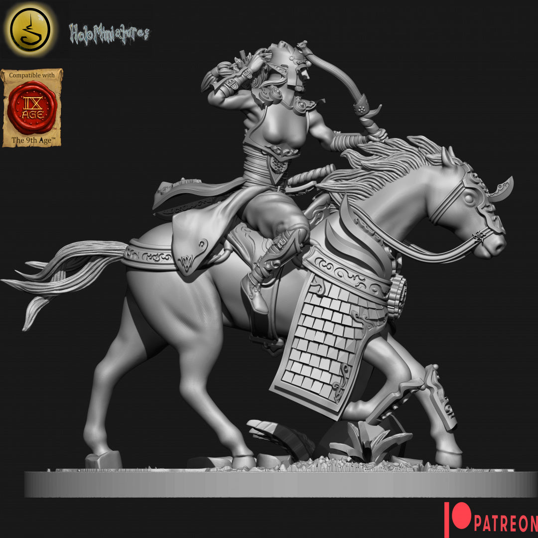 High Elves Fast Cavalry - Dungeons and Dragons - by Holo Minis- Tabletop RPG Miniature - Roleplaying 3D Printed Fantasy Mini