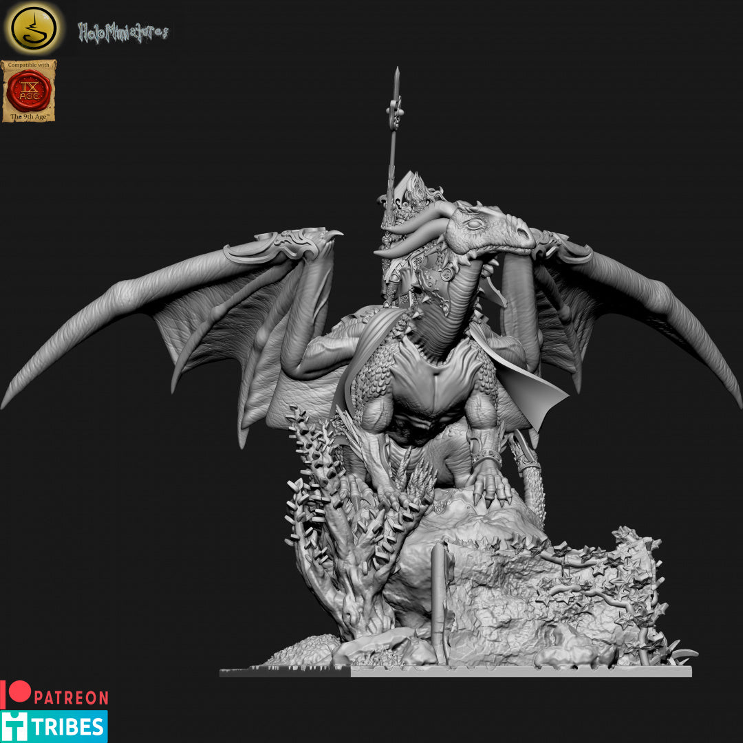 High elves lord or mage dragon/ancient dragon - Dungeons and Dragons - by Holo Miniatures - Tabletop RPG Miniature - Roleplaying 3D Printed Fantasy Mini