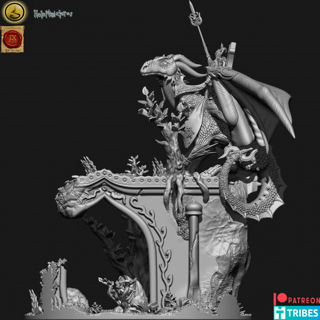 High elves lord or mage dragon/ancient dragon - Dungeons and Dragons - by Holo Miniatures - Tabletop RPG Miniature - Roleplaying 3D Printed Fantasy Mini