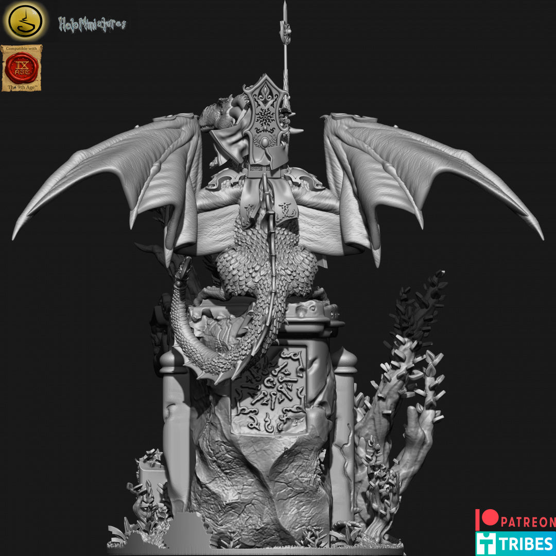 High elves lord or mage dragon/ancient dragon - Dungeons and Dragons - by Holo Miniatures - Tabletop RPG Miniature - Roleplaying 3D Printed Fantasy Mini