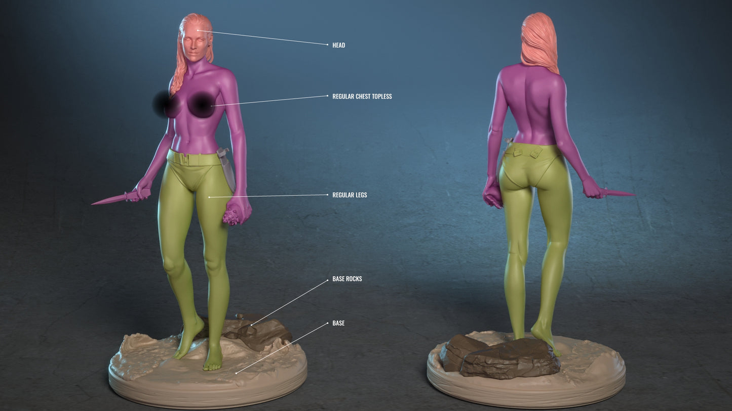 Bond Girl Honey Ryder - from Dr. No SFW/NSFW Sculpture(75mm to 500mm) - Unassembled/Unpainted/3D Print