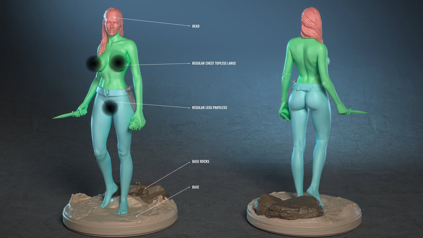 Bond Girl Honey Ryder - from Dr. No SFW/NSFW Sculpture(75mm to 500mm) - Unassembled/Unpainted/3D Print