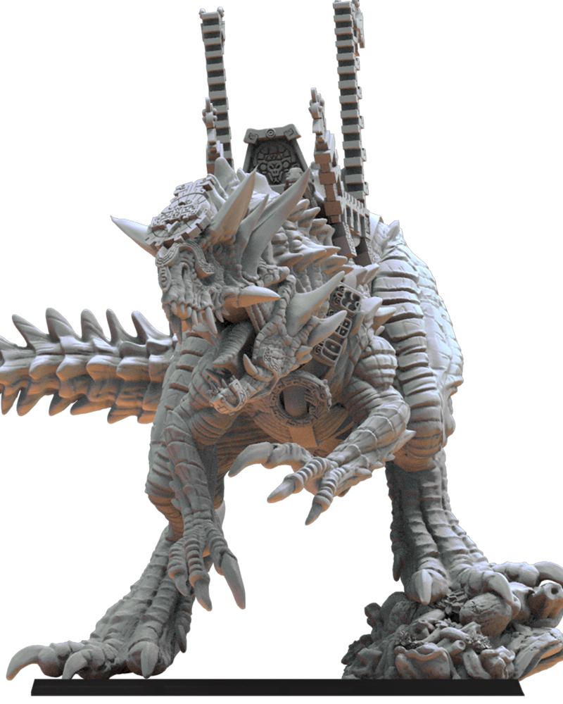 Hueitechtcatl - Lizard-Men - Dungeons and Dragons - Compatible with Warhammer 40K - by Lost Kingdom - Tabletop RPG Miniature - Roleplaying 3D Printed Fantasy Mini