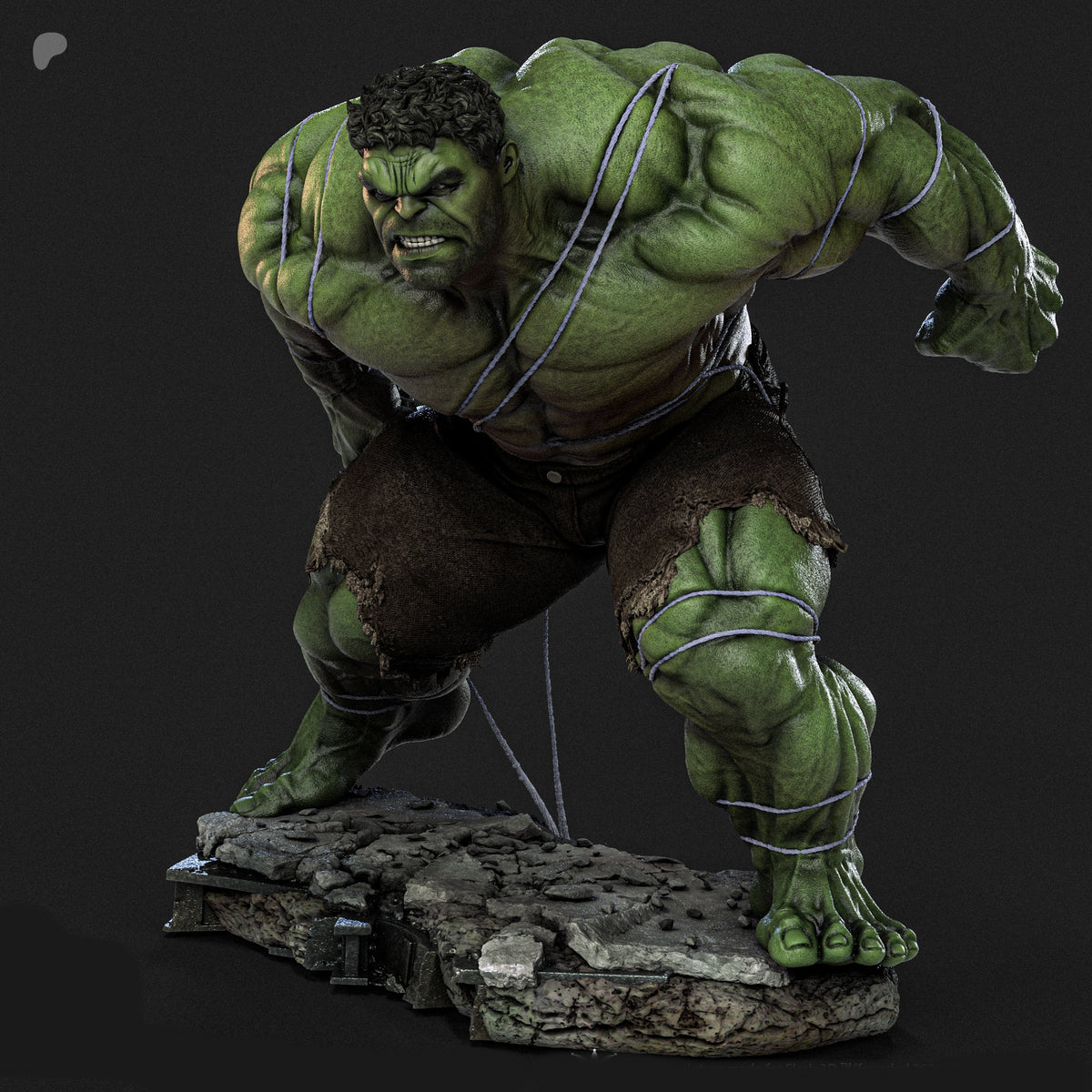 Hulk vs Spider-Man Diorama (75mm to 500mm) - Unassembled/Unpainted/3D Print