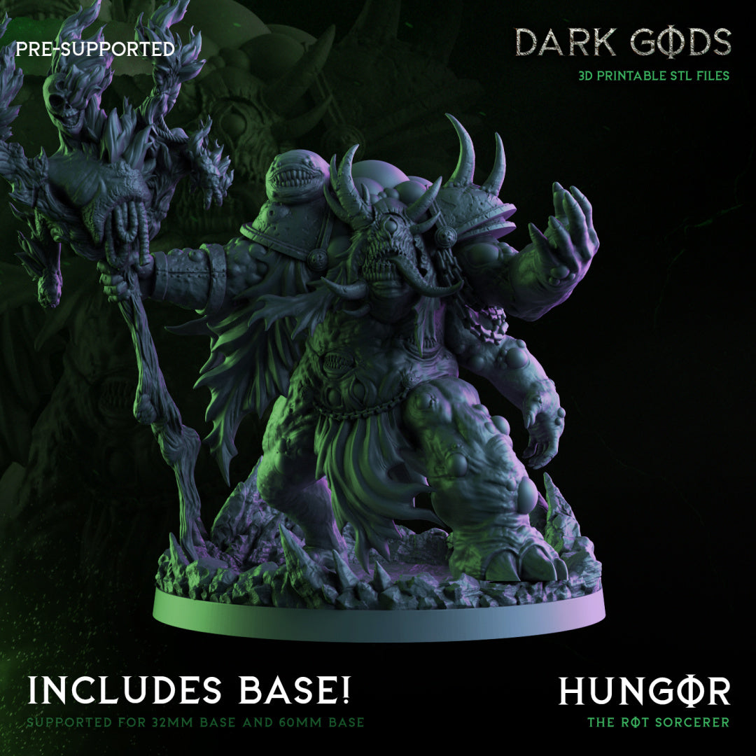 Hungor the Rot Sorcerer -  Demon - by Dark Gods- Tabletop RPG Miniature - Roleplaying 3D Printed Fantasy Mini