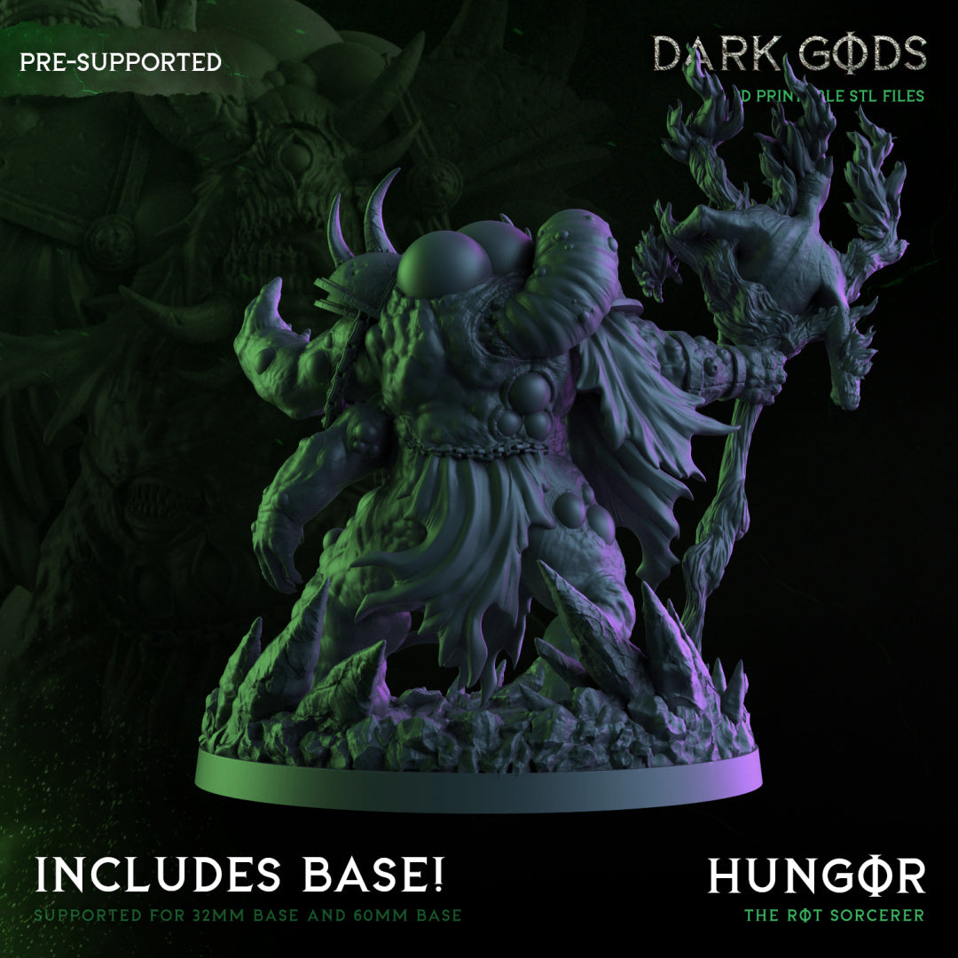 Hungor the Rot Sorcerer -  Demon - by Dark Gods- Tabletop RPG Miniature - Roleplaying 3D Printed Fantasy Mini