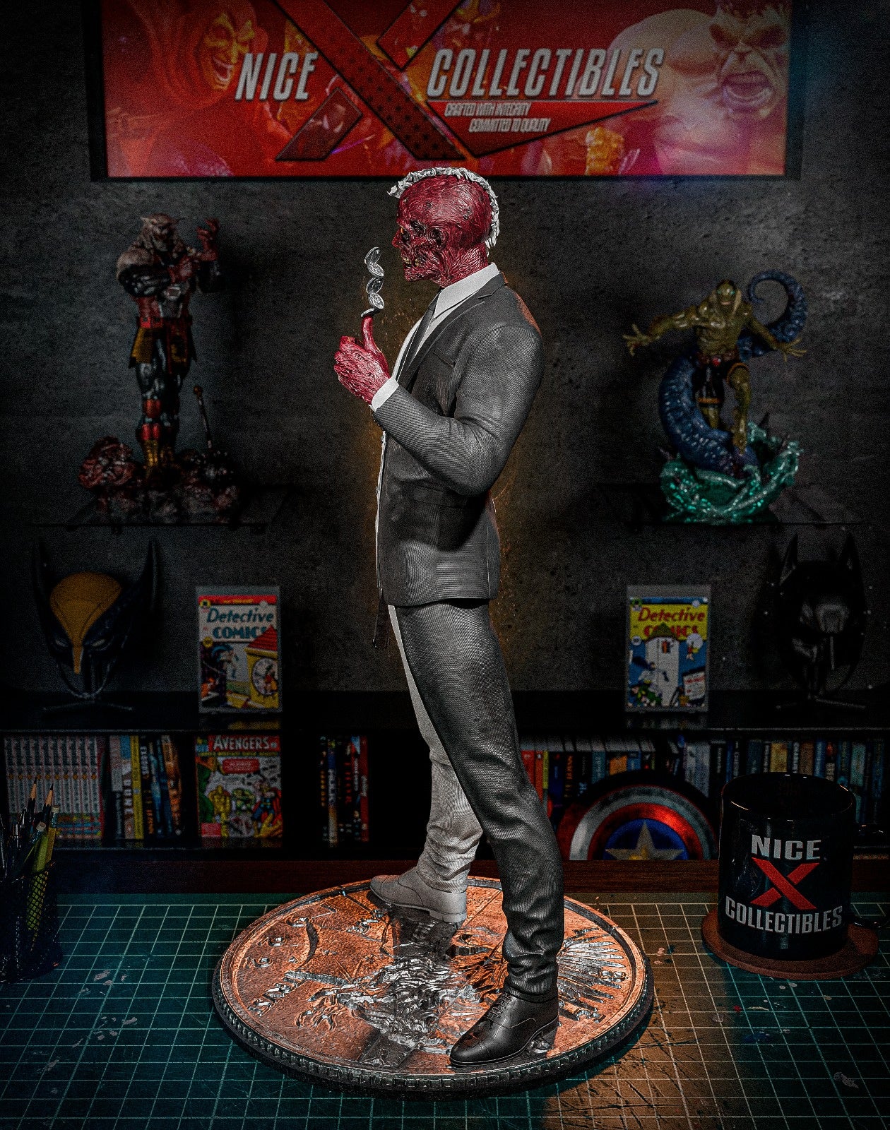 Two-Face Sculpture (75mm to 500mm) - Unassembled/Unpainted/3D Print