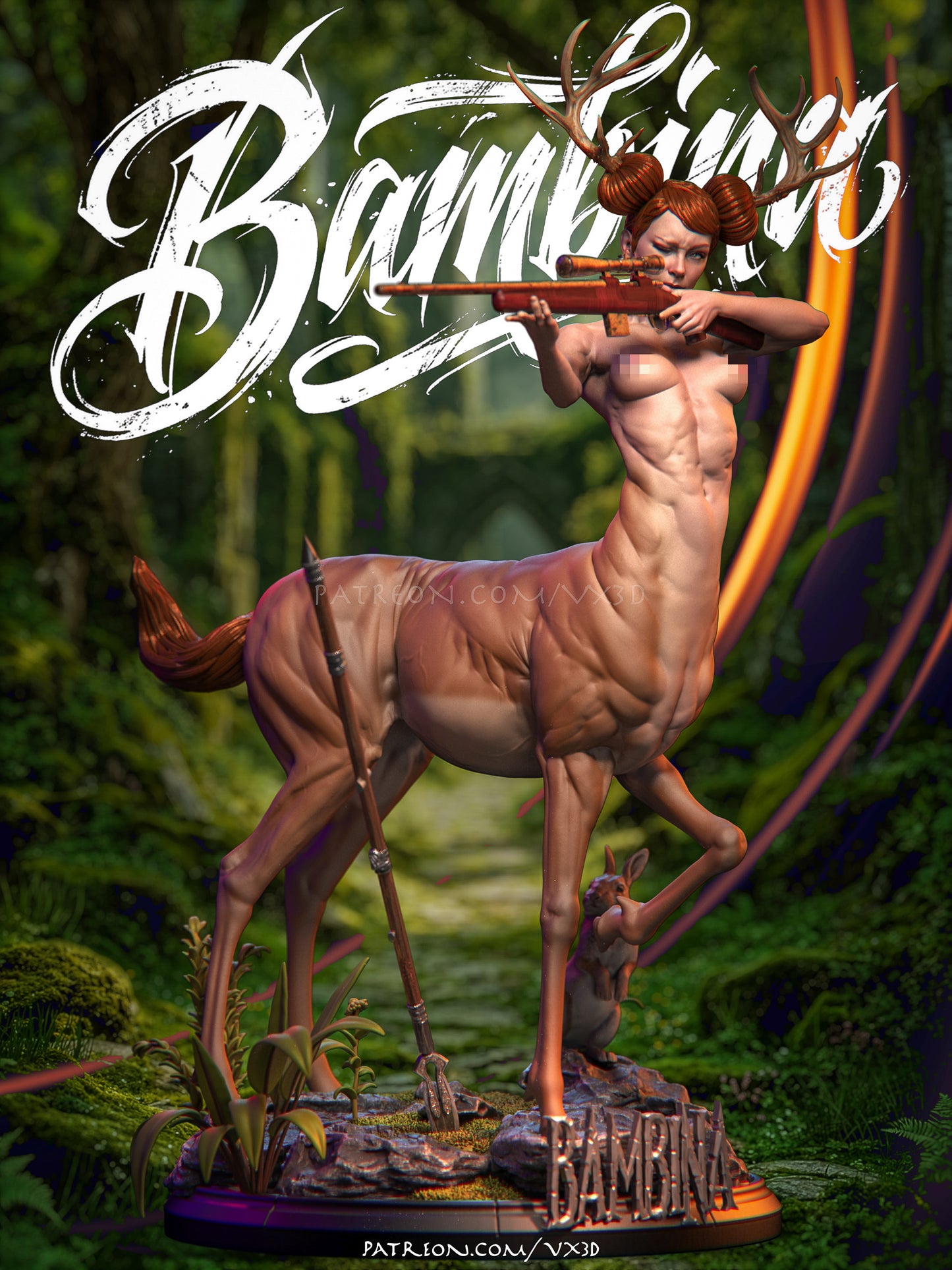 Bambina NSFW Sculpture (75mm to 500mm) - Unassembled/Unpainted/3D Print