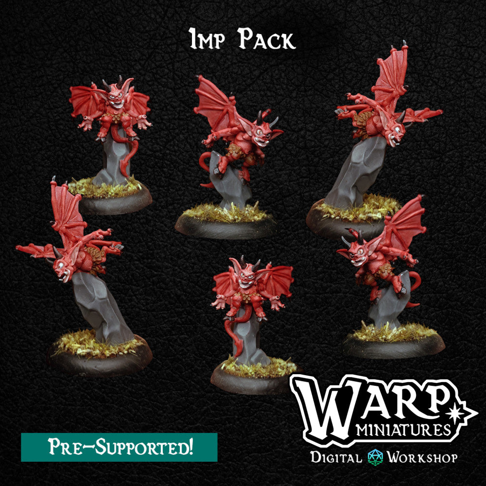 Imps - Demonic Minions - Dungeons and Dragons - by Warp Minis- Tabletop RPG Miniature - Roleplaying 3D Printed Fantasy Mini