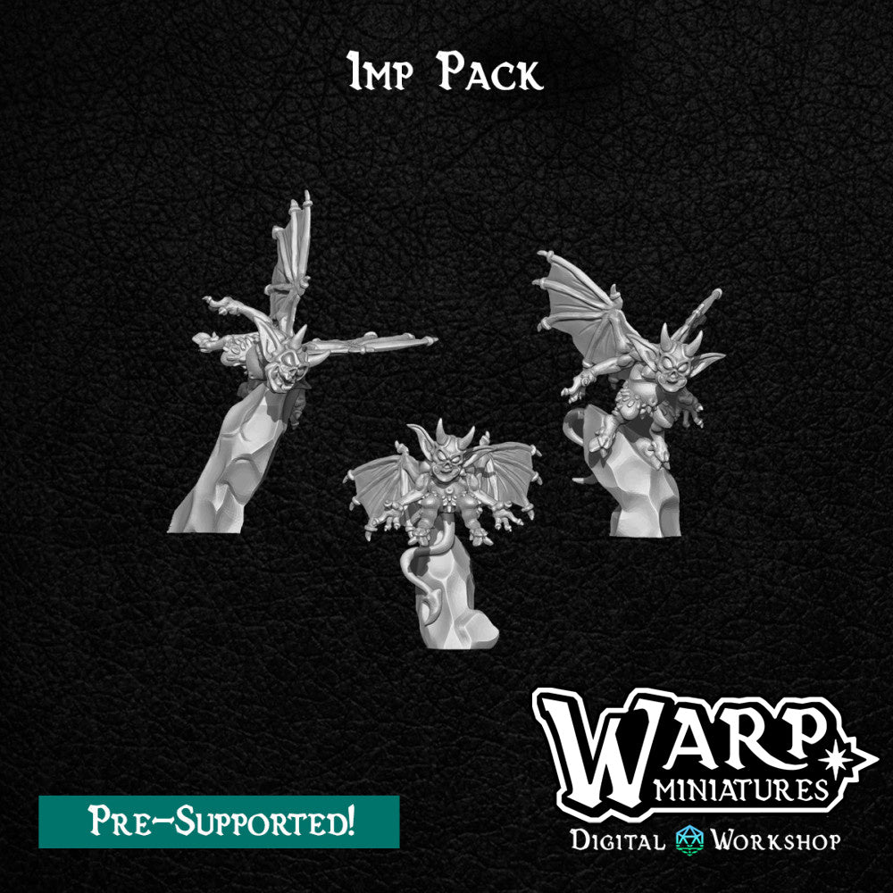 Imps - Demonic Minions - Dungeons and Dragons - by Warp Minis- Tabletop RPG Miniature - Roleplaying 3D Printed Fantasy Mini