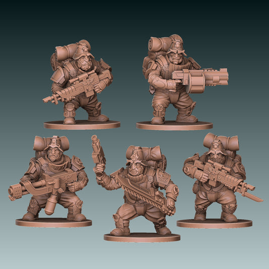 Imperial dwarves- by The Exotic Greeble- Tabletop RPG Miniature - Roleplaying 3D Printed Fantasy Mini