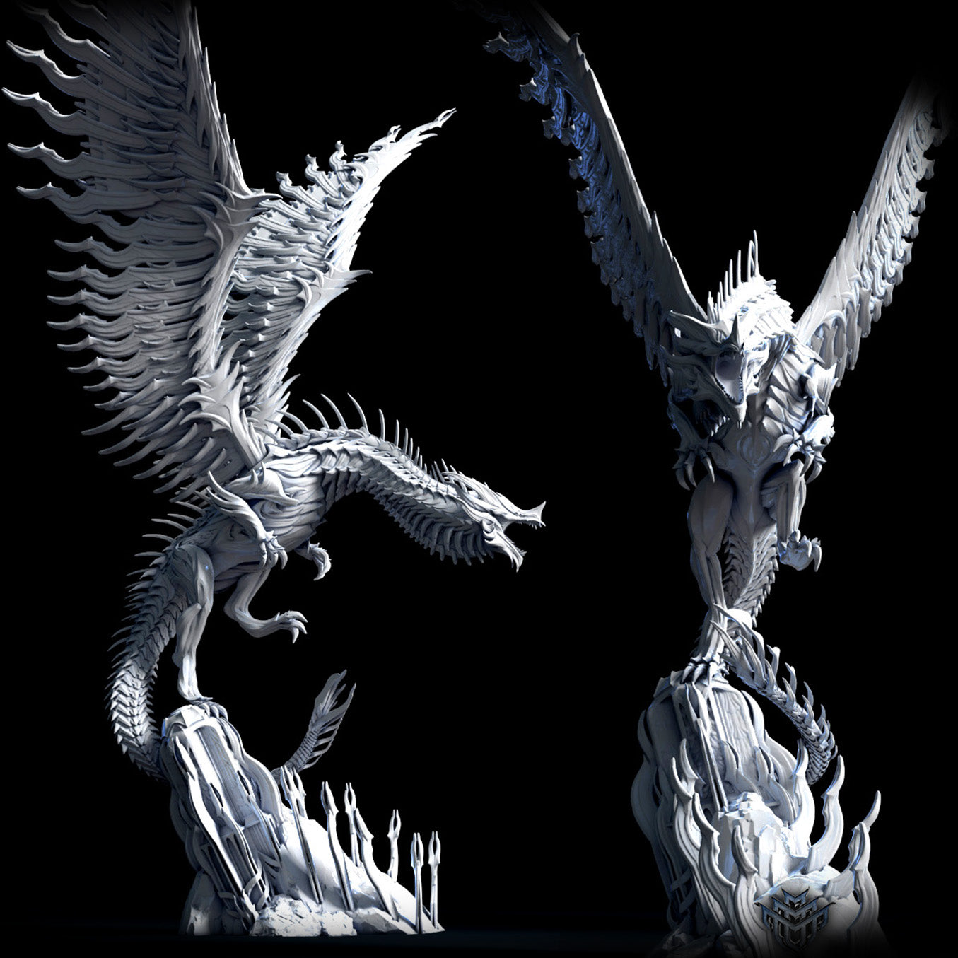 Inconcel Dragon Pose 1 - by Mini Monster Mayhem- Tabletop RPG Miniature - Roleplaying 3D Printed Fantasy Mini