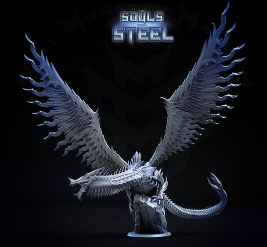 Inconel Dragon - Steel Dragon - Dungeons and Dragons - by Mini Monster Mayhem- Tabletop RPG Miniature - Roleplaying 3D Printed Fantasy Mini