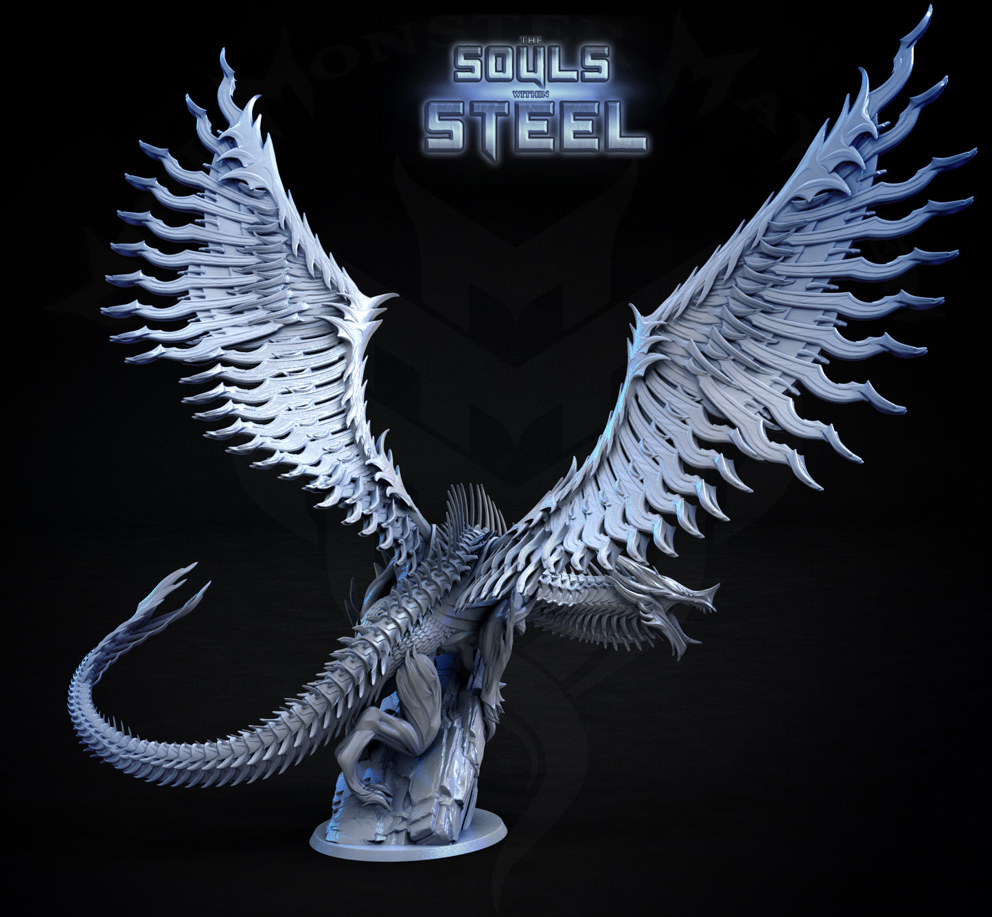 Inconel Dragon - Steel Dragon - Dungeons and Dragons - by Mini Monster Mayhem- Tabletop RPG Miniature - Roleplaying 3D Printed Fantasy Mini