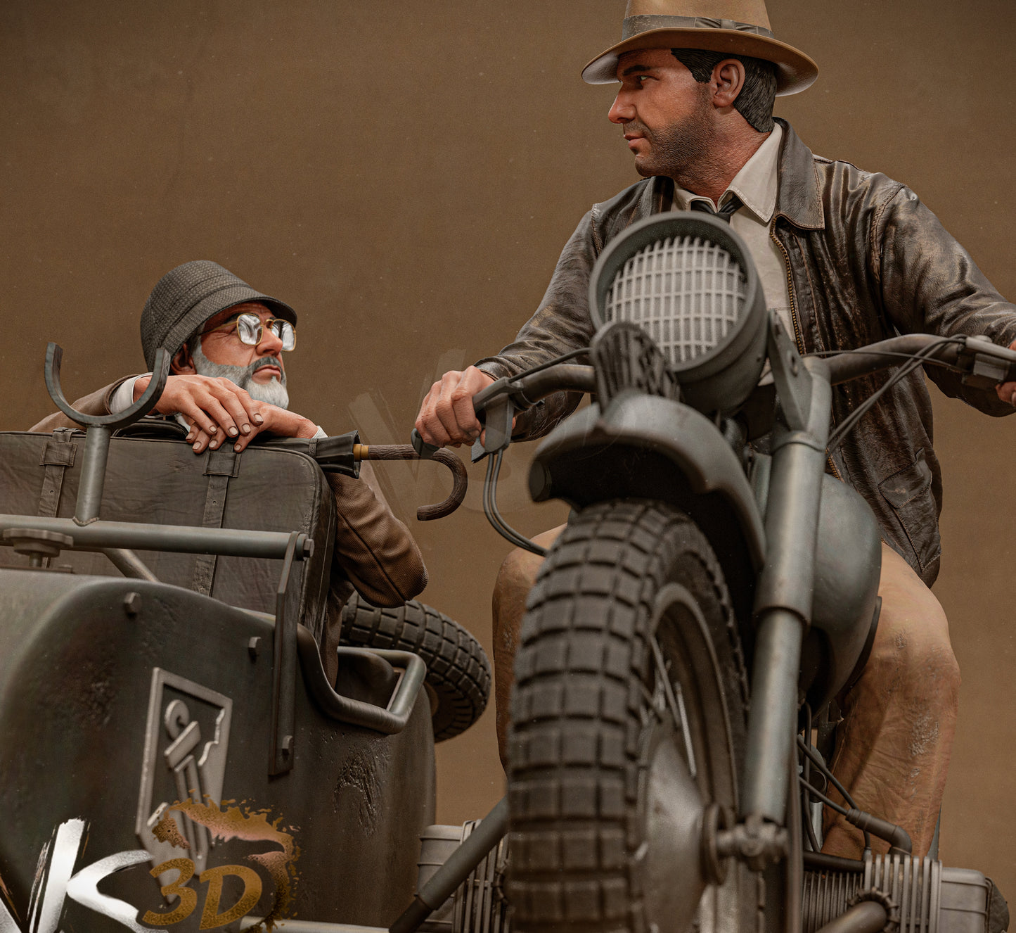 Indiana Jones Diorama (75mm to 500mm) - Unassembled/Unpainted/3D Print