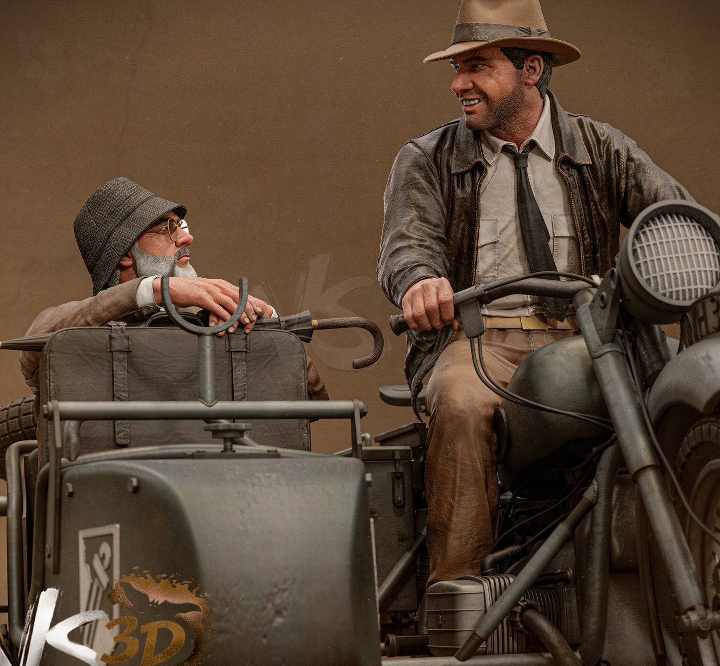 Indiana Jones Diorama (75mm to 500mm) - Unassembled/Unpainted/3D Print