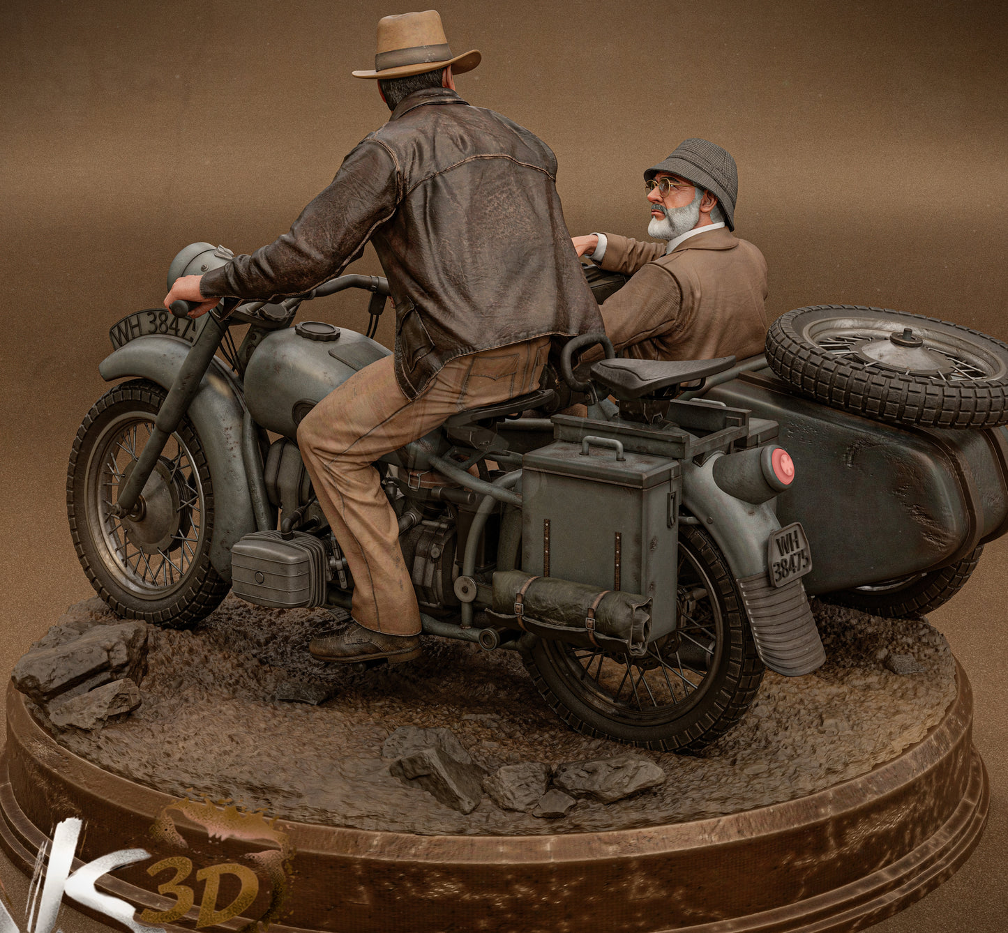 Indiana Jones Diorama (75mm to 500mm) - Unassembled/Unpainted/3D Print