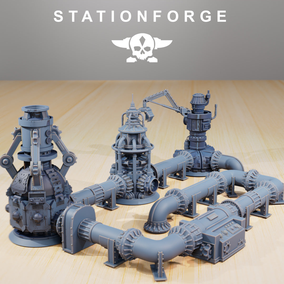 Industrial Terrain - Scatter Terrain - Compatible with Warhammer 40K - by Station Forge - Tabletop RPG Miniature - Roleplaying 3D Printed Fantasy Mini