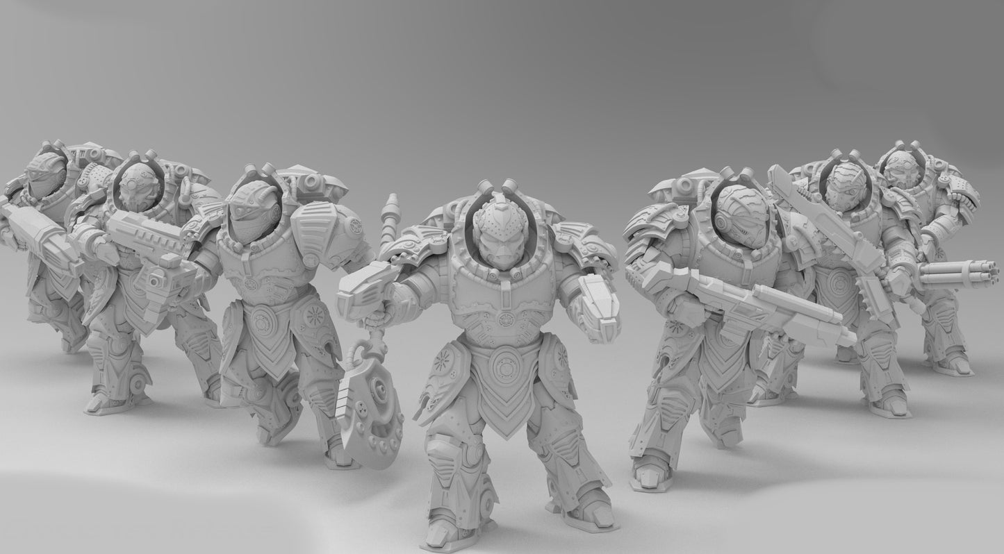 Iron Legionnaires - Sci - Fi - Dungeons and Dragons - by Valkyries Playground - Tabletop RPG Miniature - Roleplaying 3D Printed Fantasy Mini