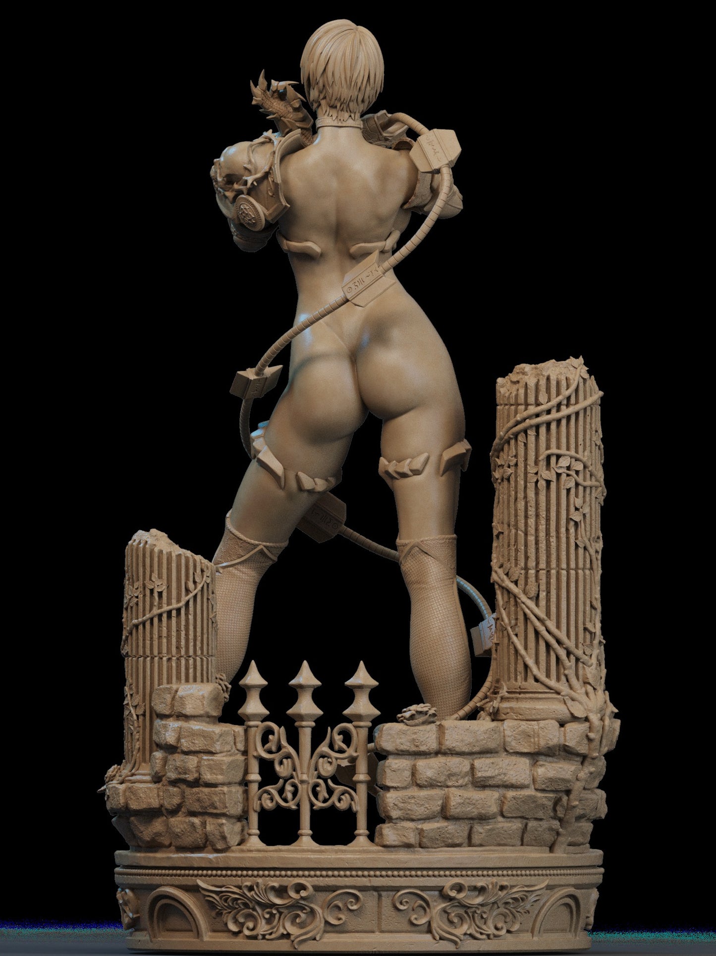 Ivy Valentine NSFW Sculpture (75mm to 500mm) - Unassembled/Unpainted/3D Print