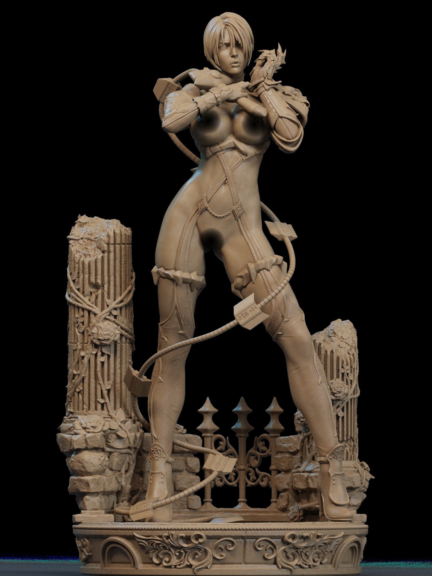 Ivy Valentine NSFW Sculpture (75mm to 500mm) - Unassembled/Unpainted/3D Print