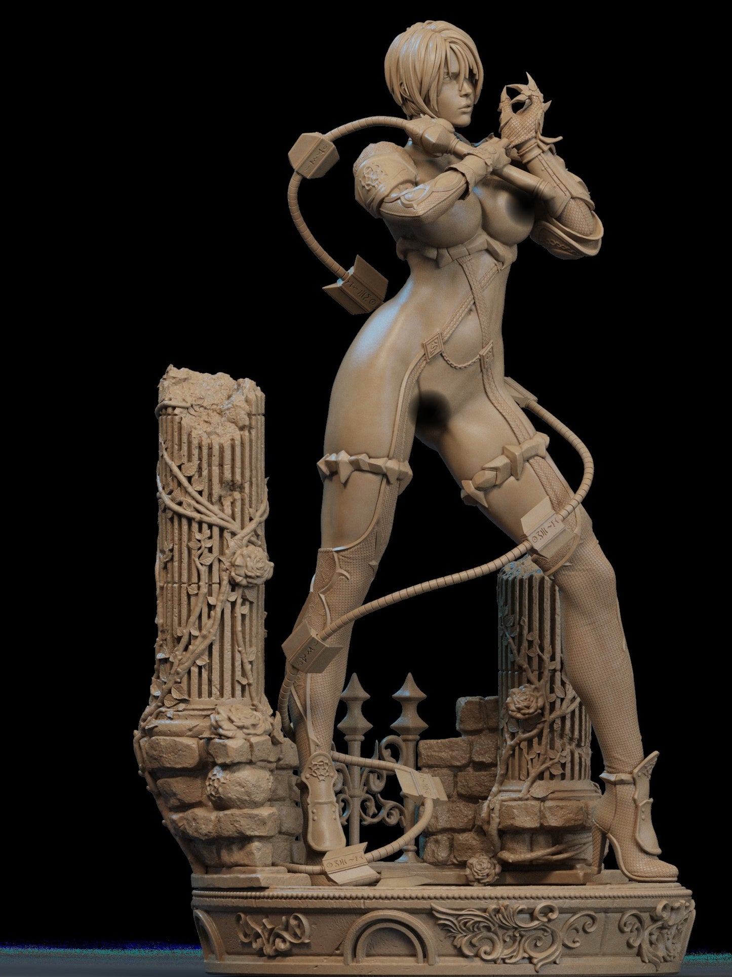 Ivy Valentine NSFW Sculpture (75mm to 500mm) - Unassembled/Unpainted/3D Print