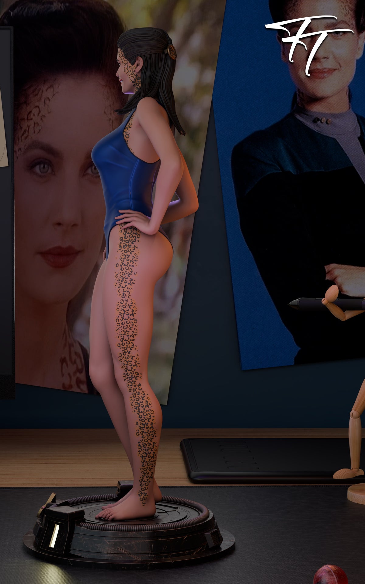 Jadzia Dax Sculpture (75mm to 500mm) - Unassembled/Unpainted/3D Print