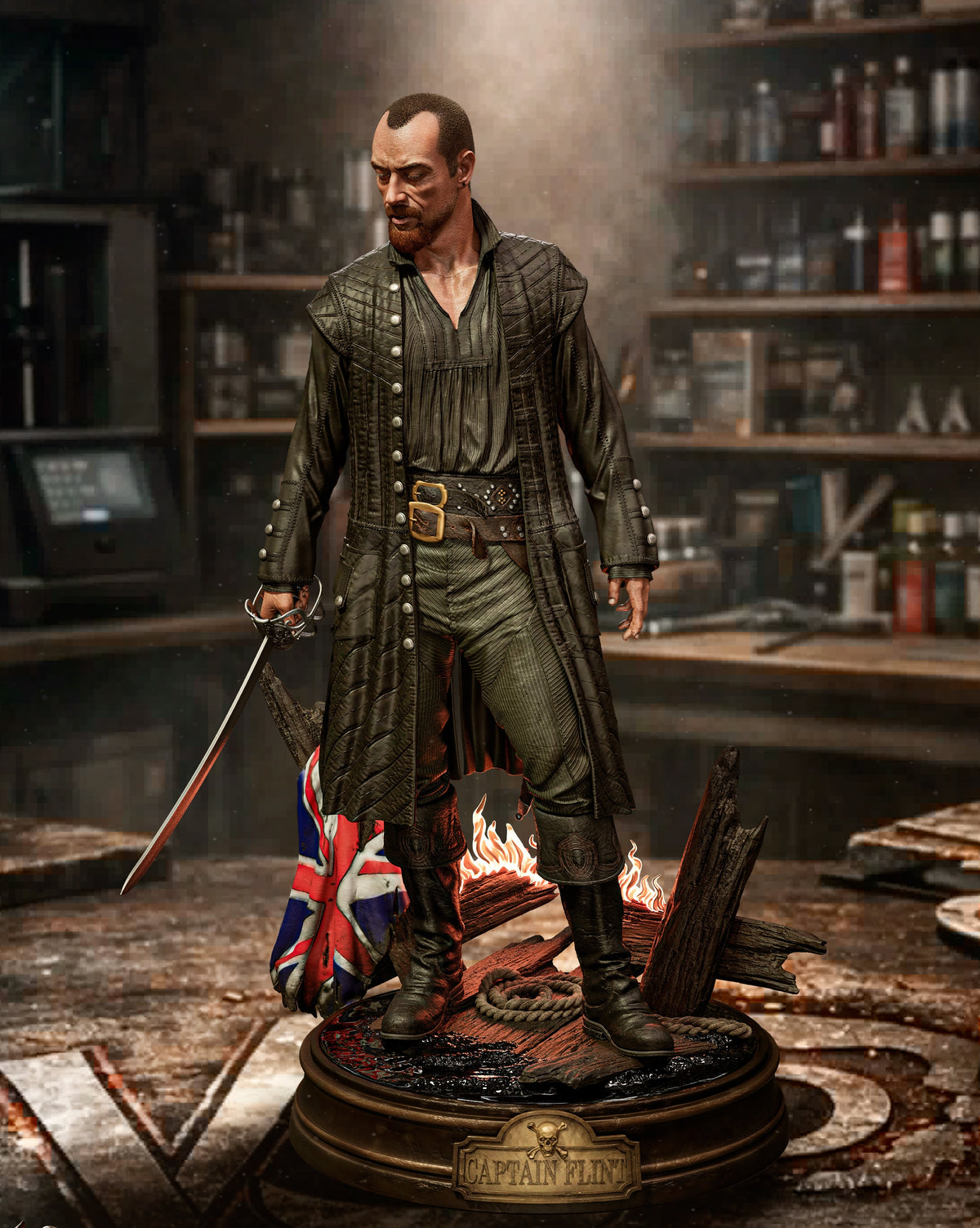 Captain James Flint Sculpture (75mm to 500mm) - Unassembled/Unpainted/3D Print