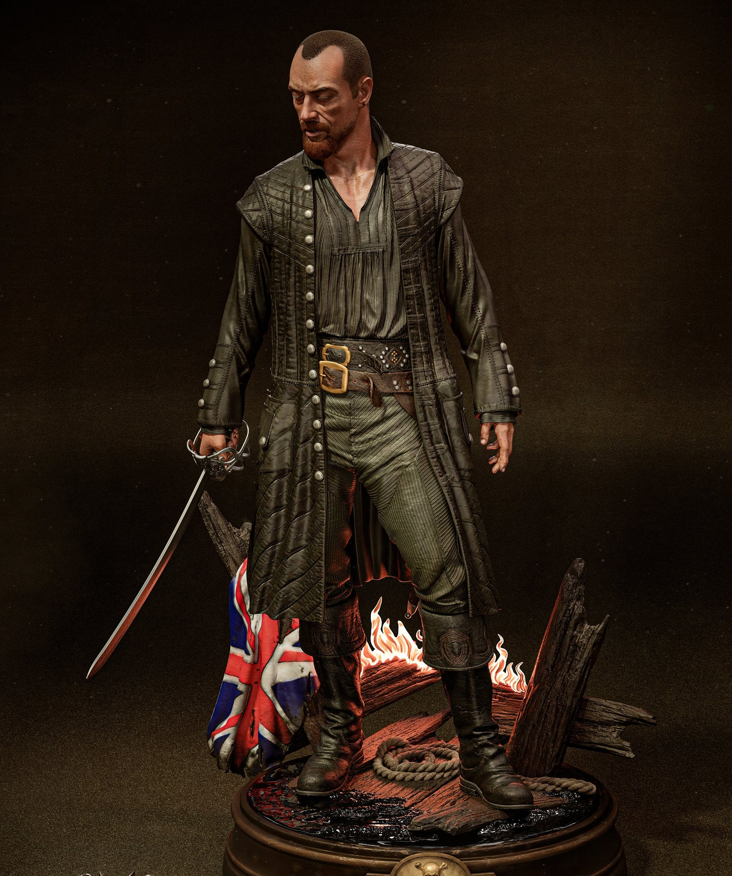 Captain James Flint Sculpture (75mm to 500mm) - Unassembled/Unpainted/3D Print