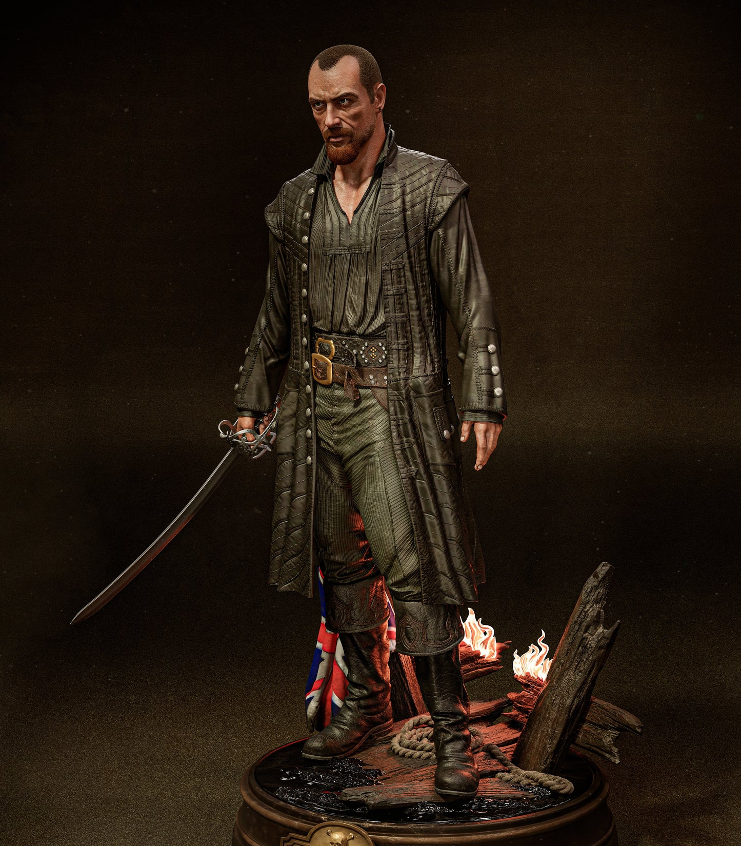 Captain James Flint Sculpture (75mm to 500mm) - Unassembled/Unpainted/3D Print