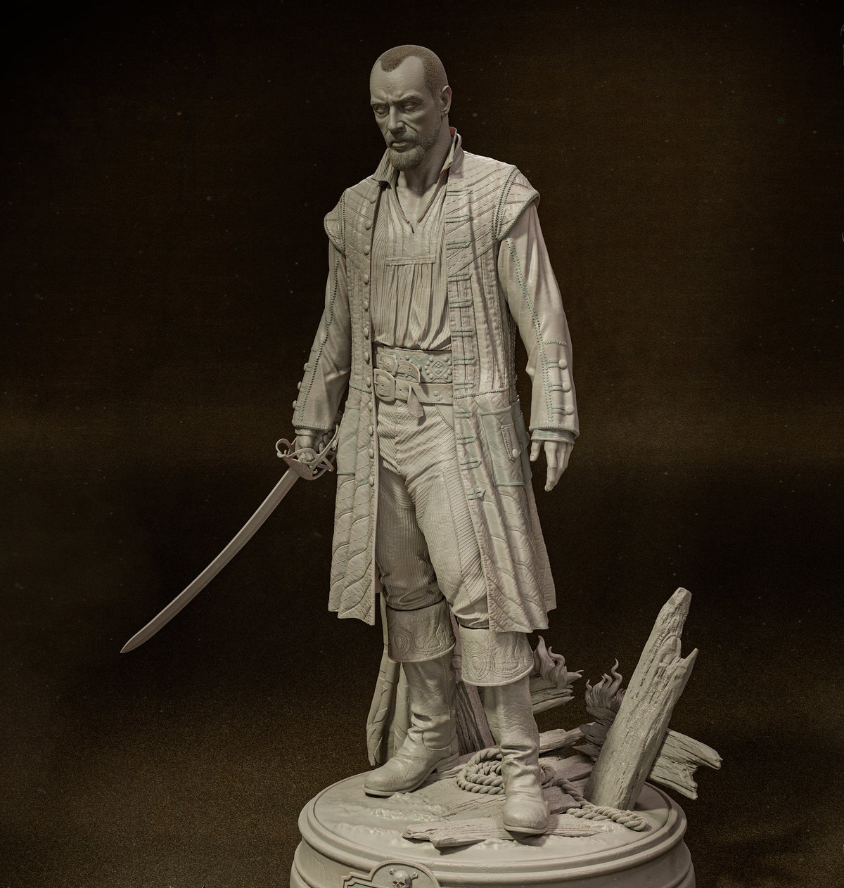Captain James Flint Sculpture (75mm to 500mm) - Unassembled/Unpainted/3D Print