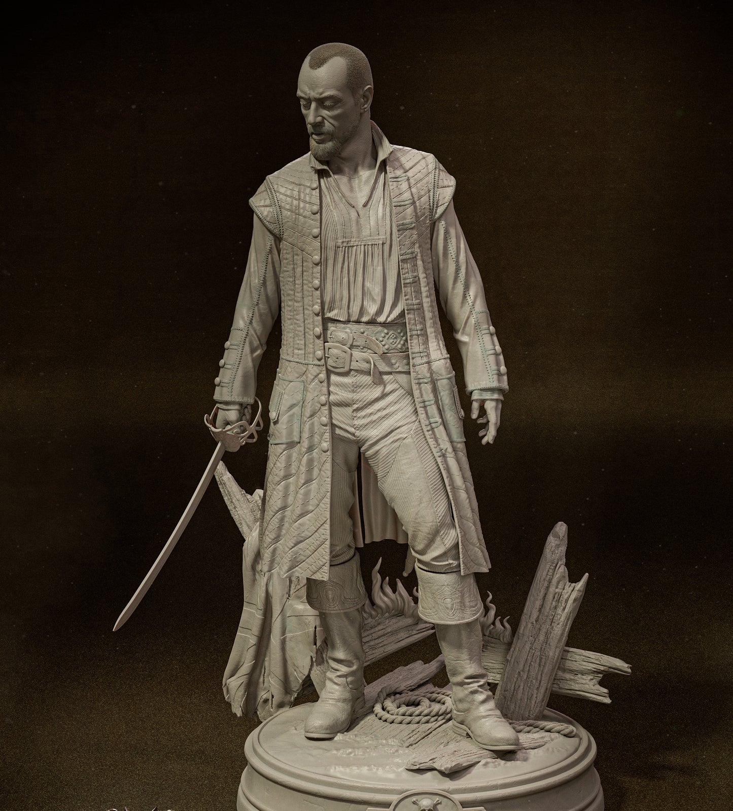 Captain James Flint Sculpture (75mm to 500mm) - Unassembled/Unpainted/3D Print